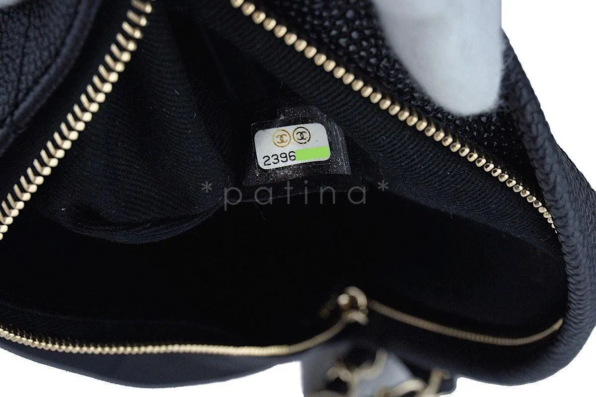 17P NWT Chanel Black Caviar Soft Quilted Classic Fanny Pack Bag