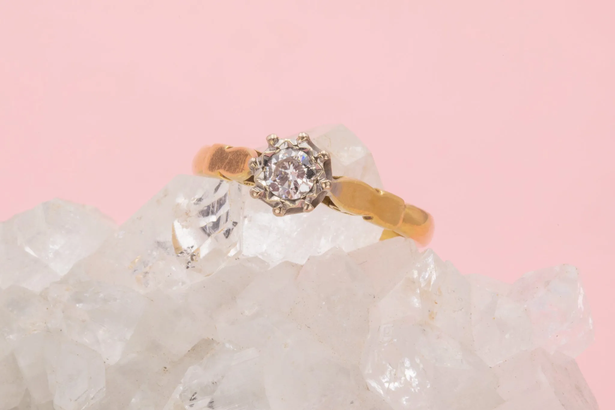 18ct Gold Diamond Solitaire Engagement Ring, 0.20ct