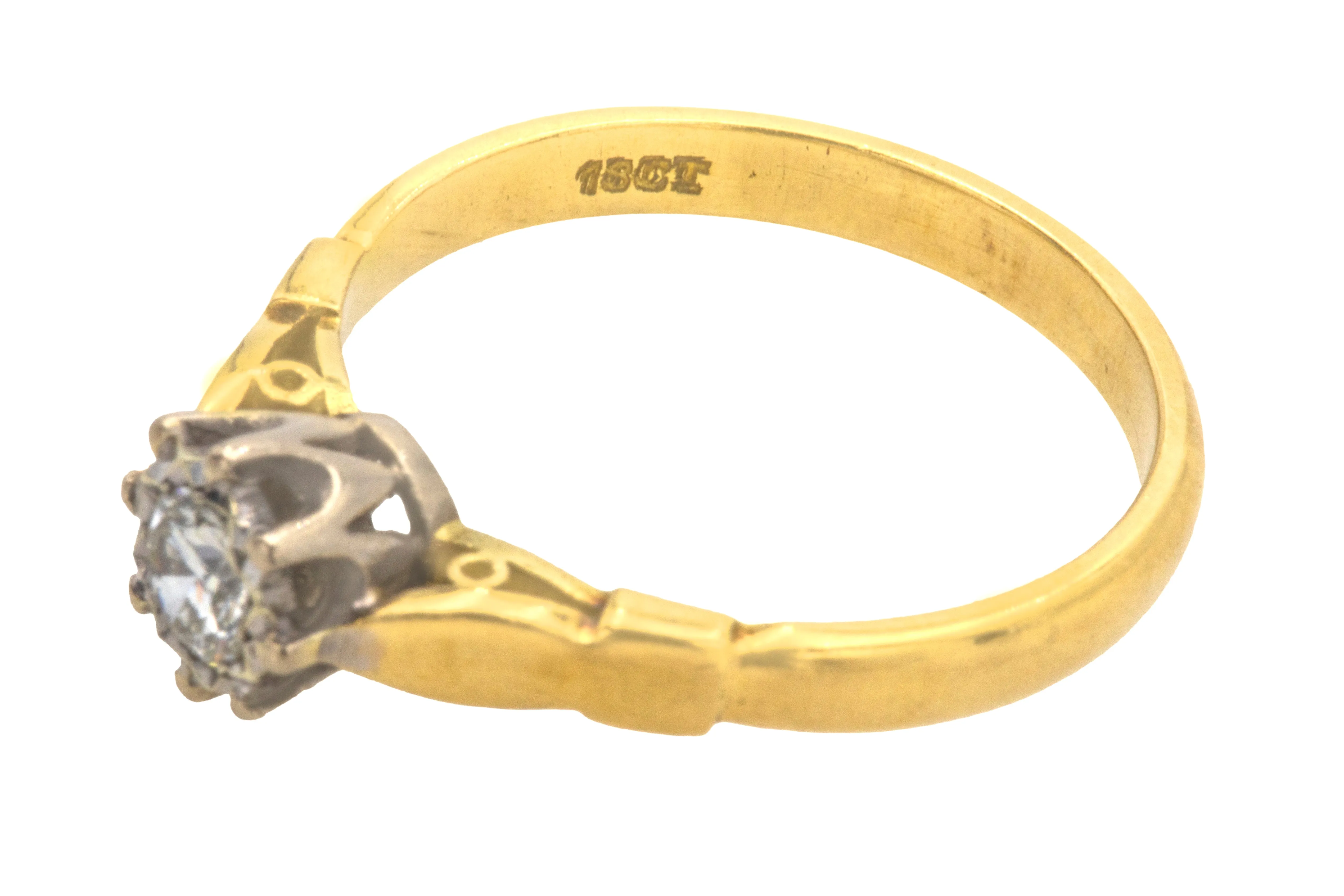 18ct Gold Diamond Solitaire Engagement Ring, 0.20ct