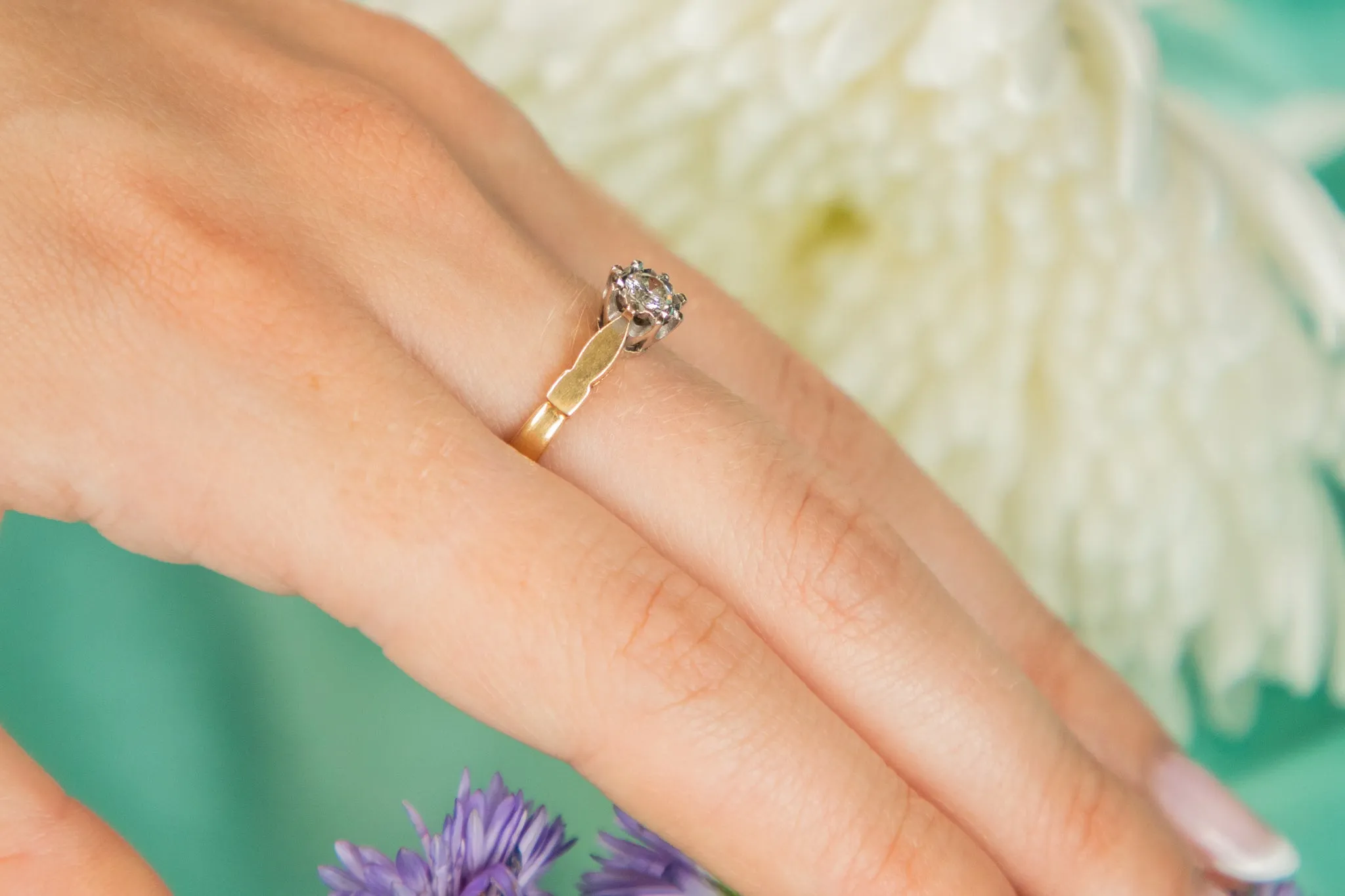 18ct Gold Diamond Solitaire Engagement Ring, 0.20ct