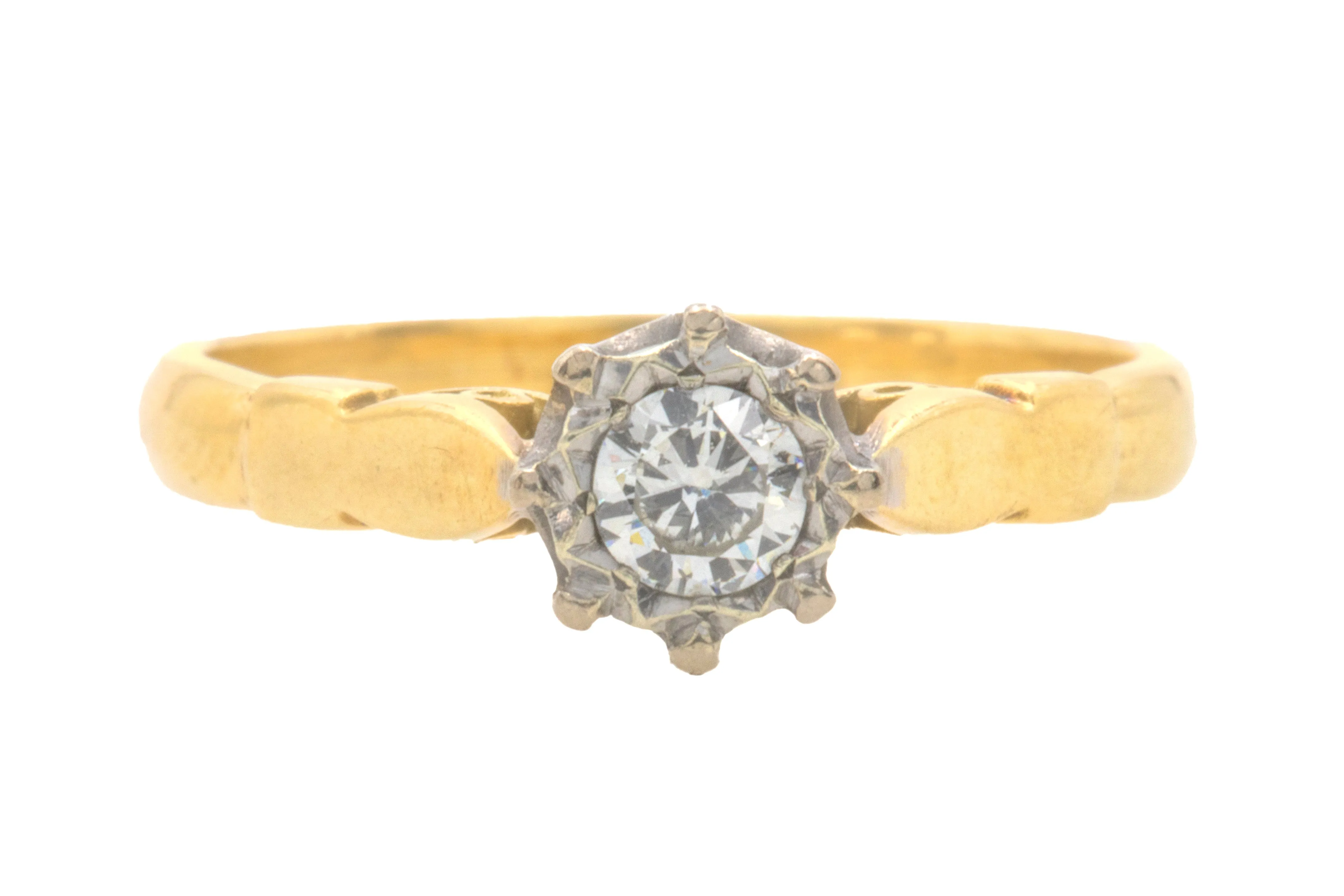 18ct Gold Diamond Solitaire Engagement Ring, 0.20ct