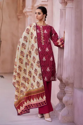 3PC Printed Unstitched Lawn Suit KLA-2590