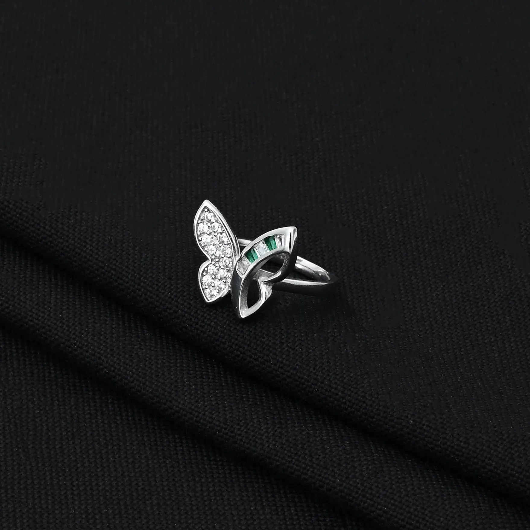 925 Silver Glowing Butterfly Ring for Girls