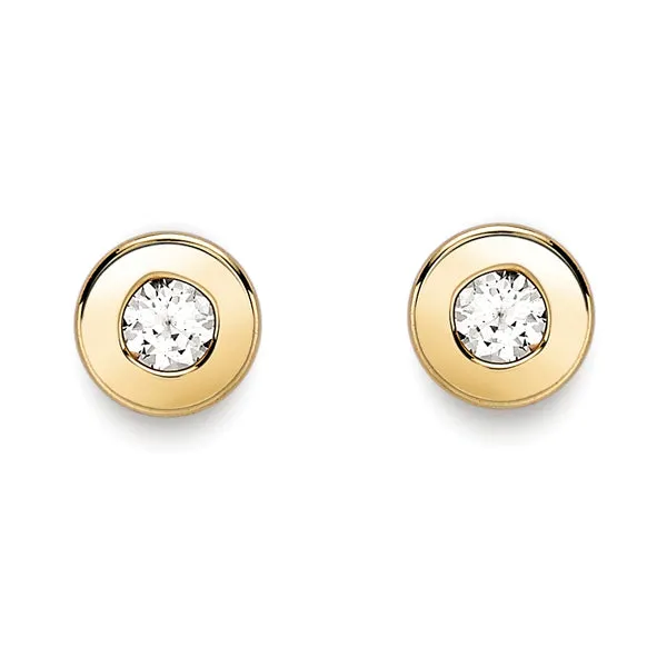 9ct Gold CZ Stud Earrings