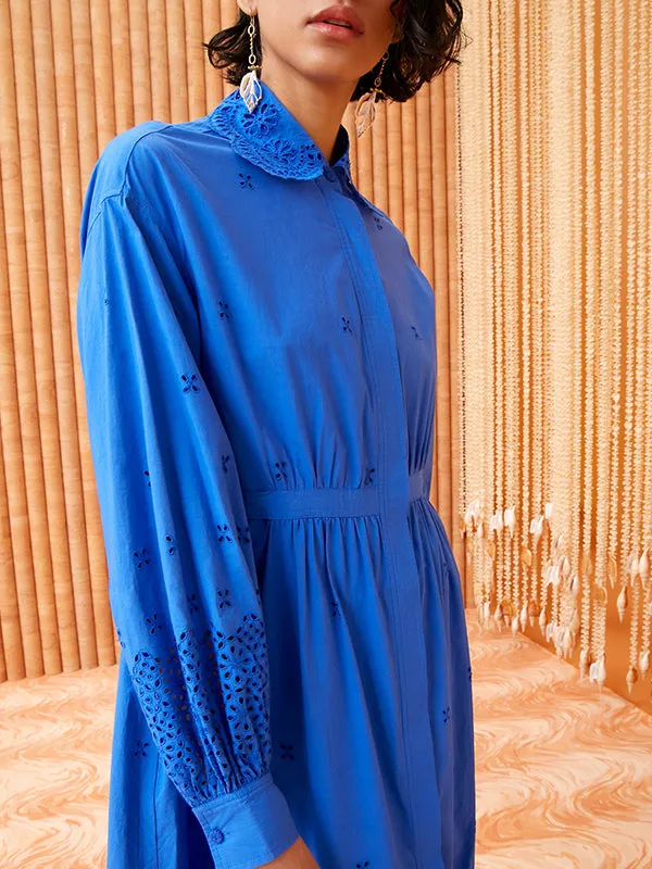 Adette Dress in Cobalt
