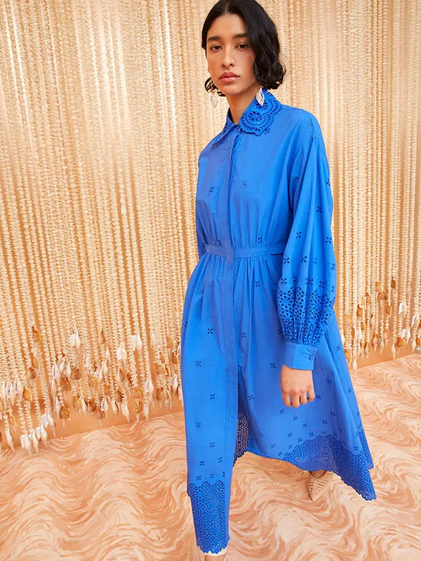 Adette Dress in Cobalt