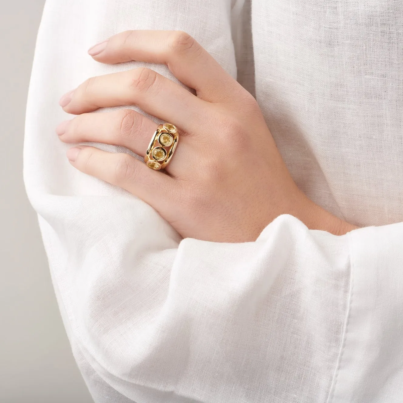 Aeneus Classic Ring Yellow Gold - Garnet