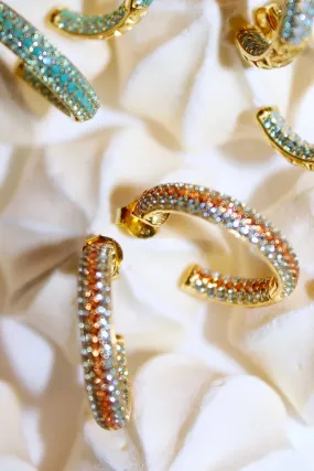 Aimee Crystal | Guld / Orange | Hoops med orange sten fra Pico
