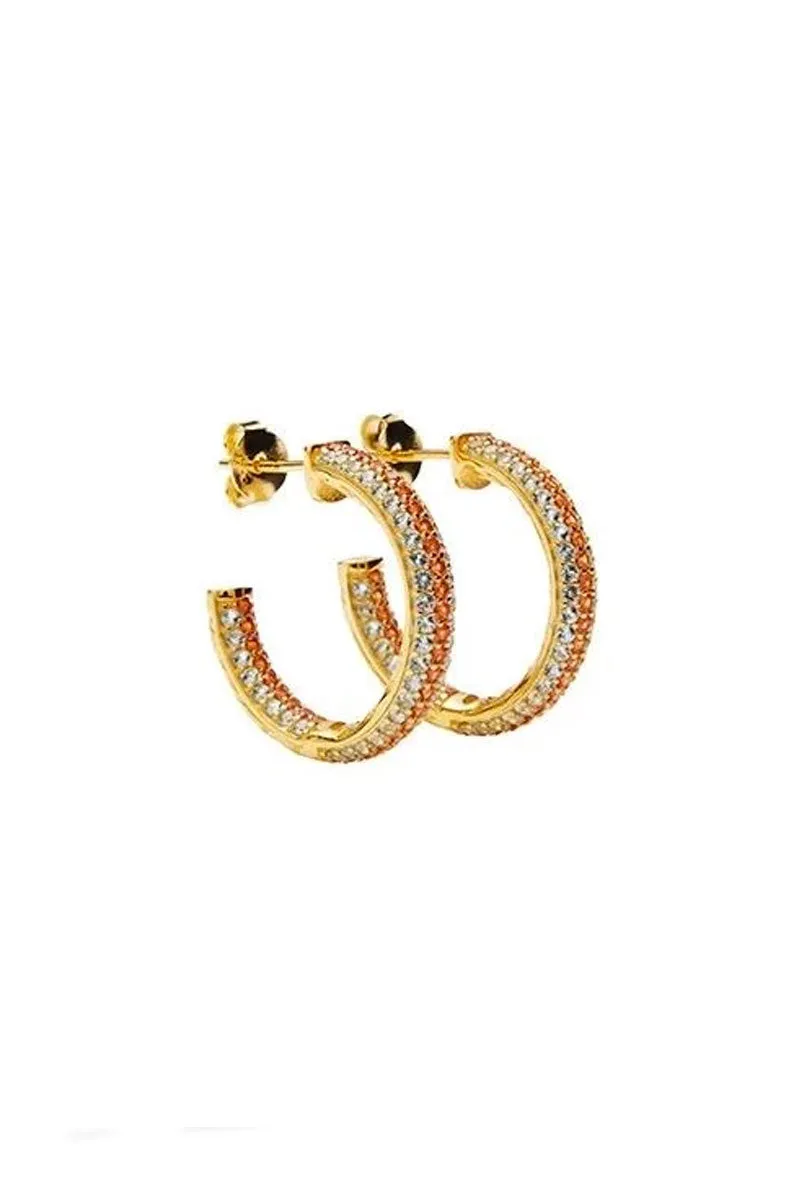 Aimee Crystal | Guld / Orange | Hoops med orange sten fra Pico