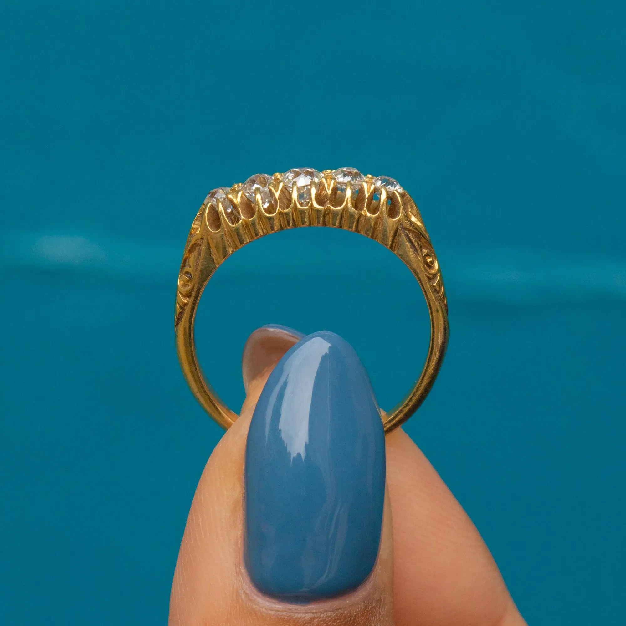 Antique 18ct Gold Diamond Five Stone Ring, 0.50ct