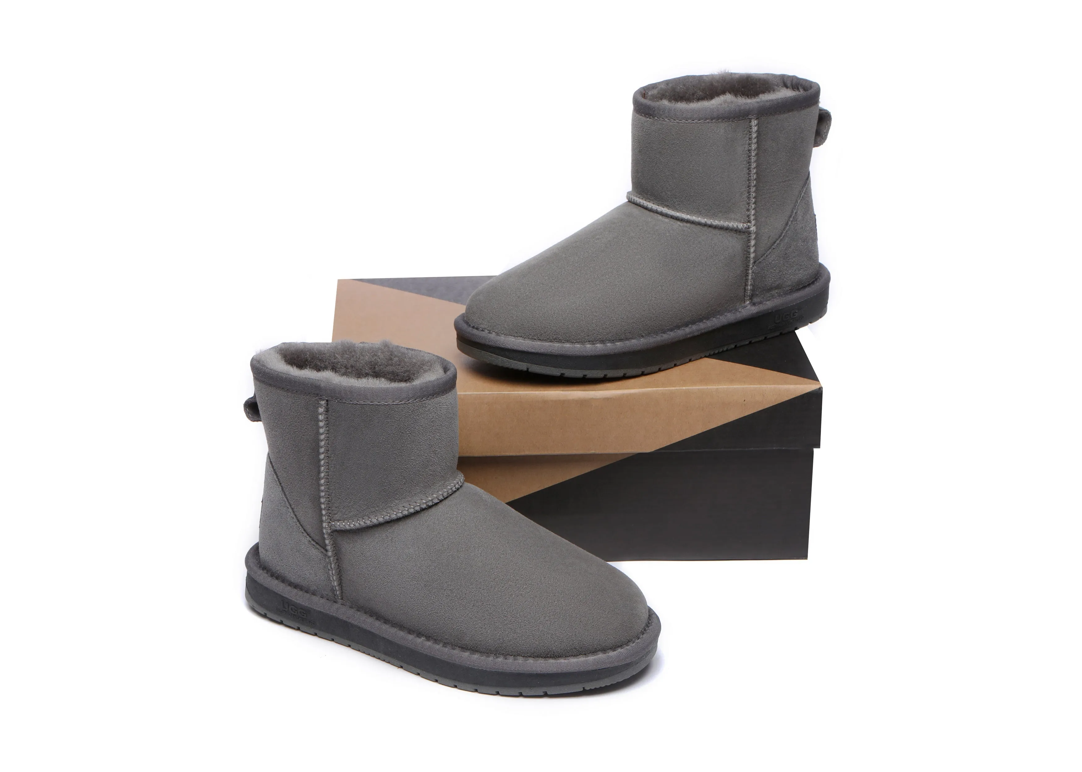 AUSTRALIAN SHEPHERD® UGG Boots Double Faced Sheepskin Wool Ankle Mini Classic
