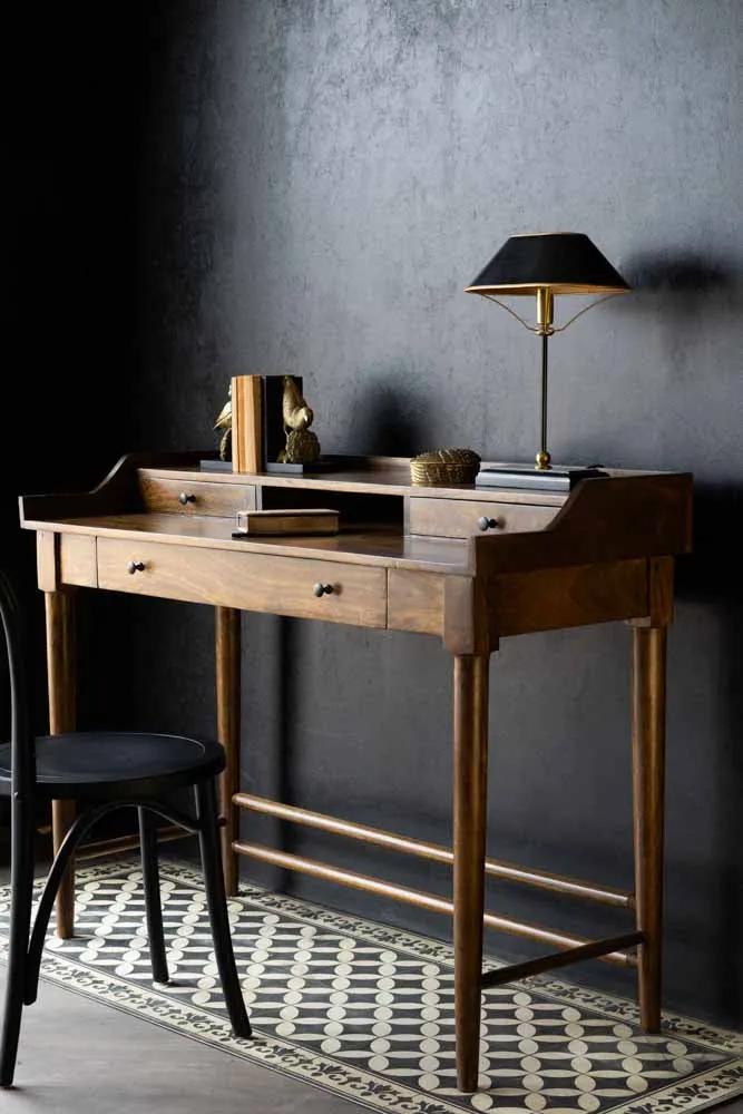 Beauvoir Wooden Desk With 3 Drawers