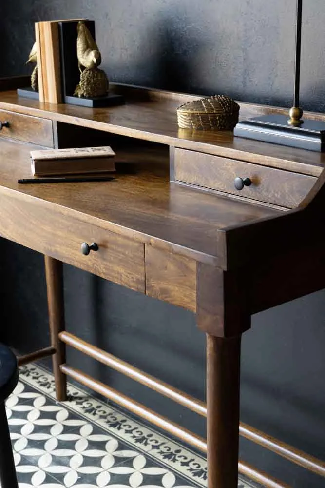 Beauvoir Wooden Desk With 3 Drawers