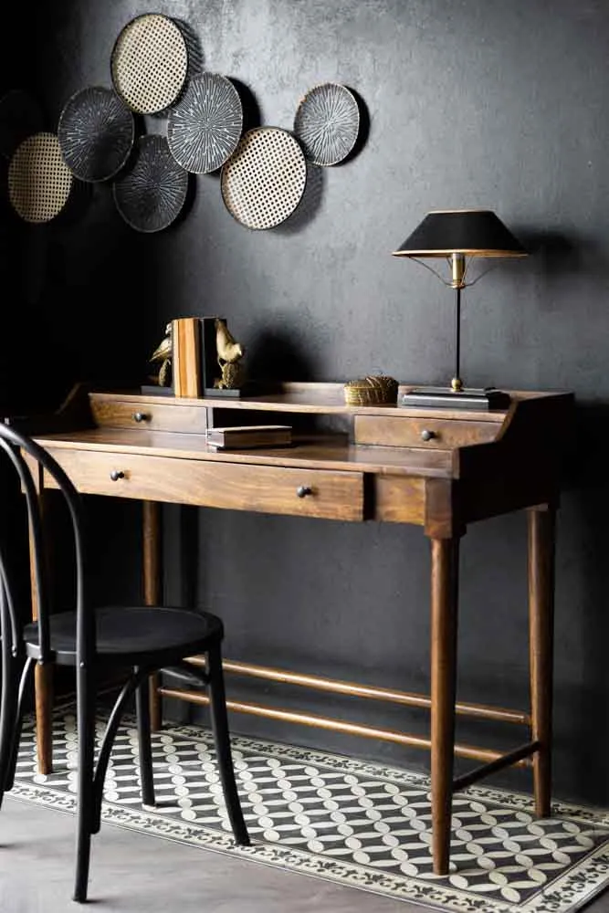 Beauvoir Wooden Desk With 3 Drawers