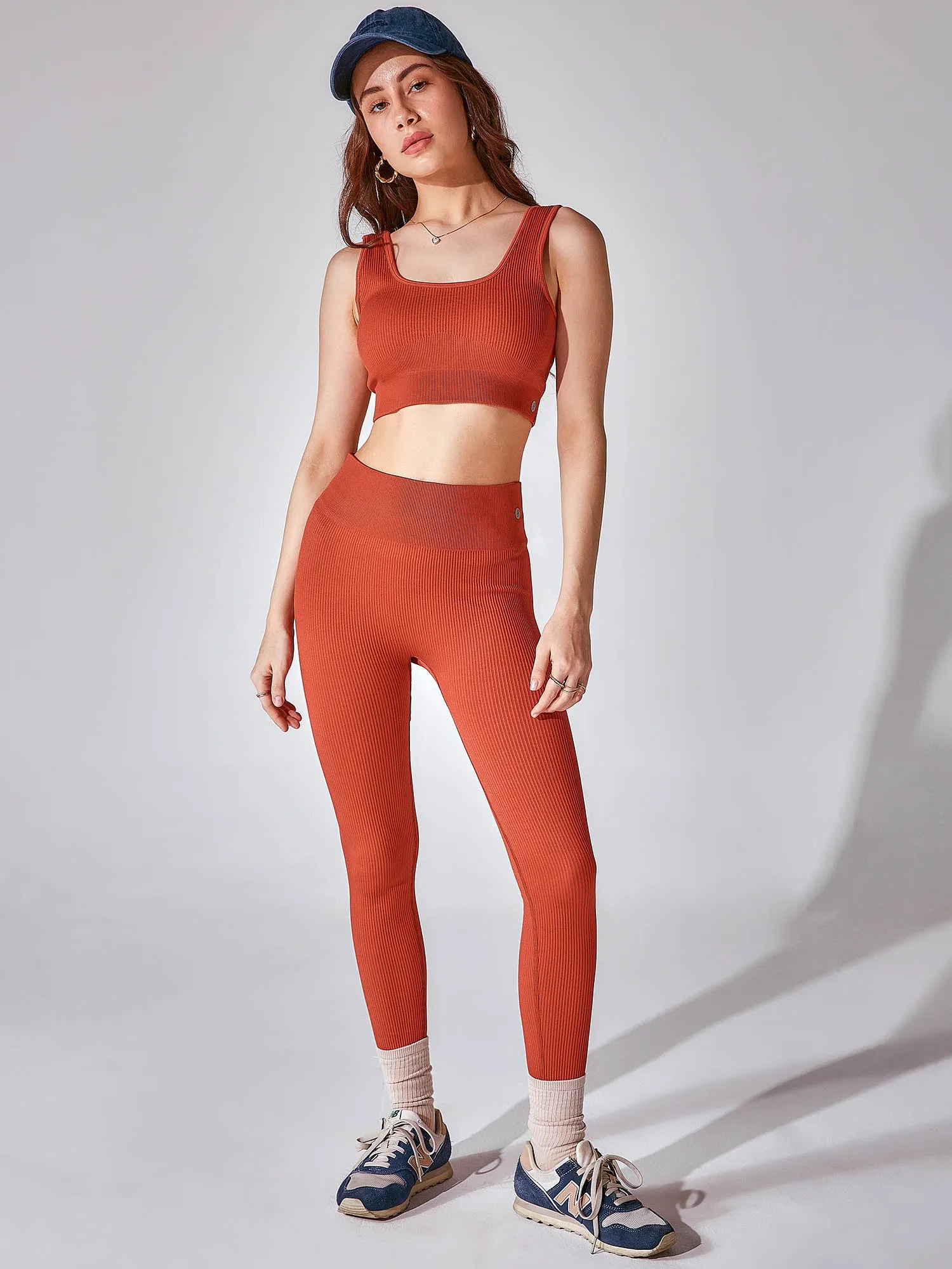 Burnt Orange Seamless Cinched Leggings