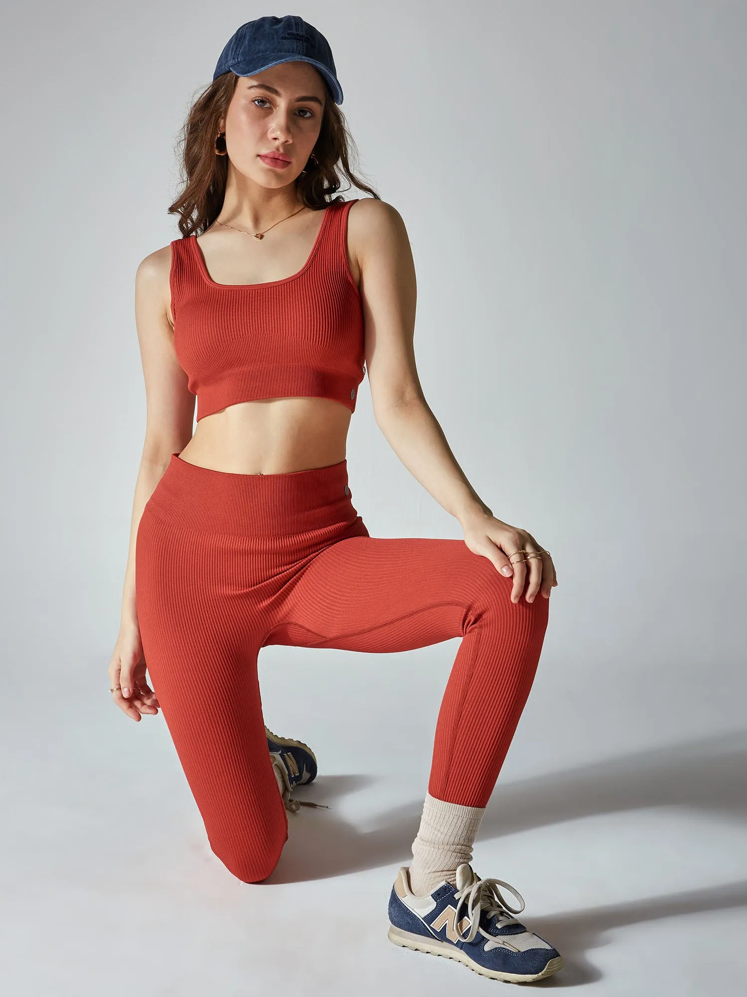 Burnt Orange Seamless Cinched Leggings