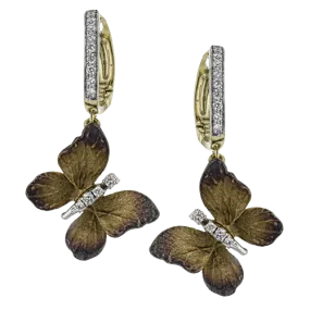 Butterfly Earrings in 18k Gold with Diamonds