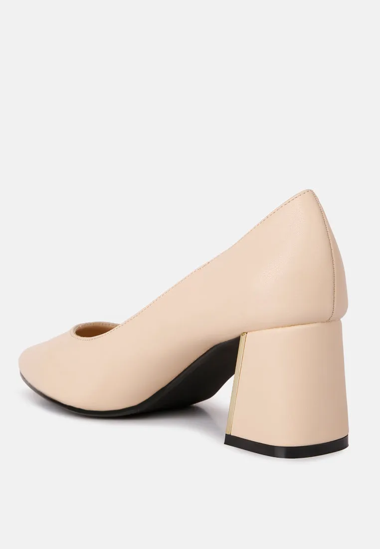 Casey Metallic Detail Block Heel Pumps By Ruw