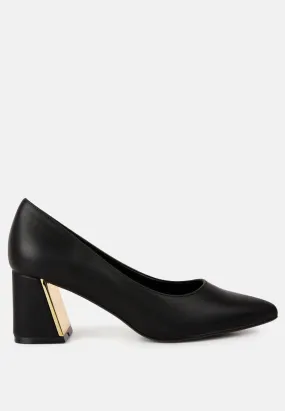 Casey Metallic Detail Block Heel Pumps By Ruw