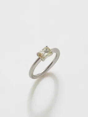 Celeste Solitaire with 1.56ct Emerald Cut Diamond in Platinum, Size 7