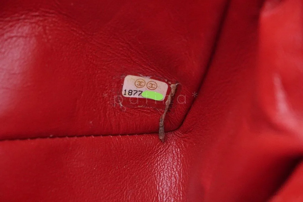 Chanel 14C Red Caviar Classic Quilted Rectangular Mini 2.55 Flap Bag SHW