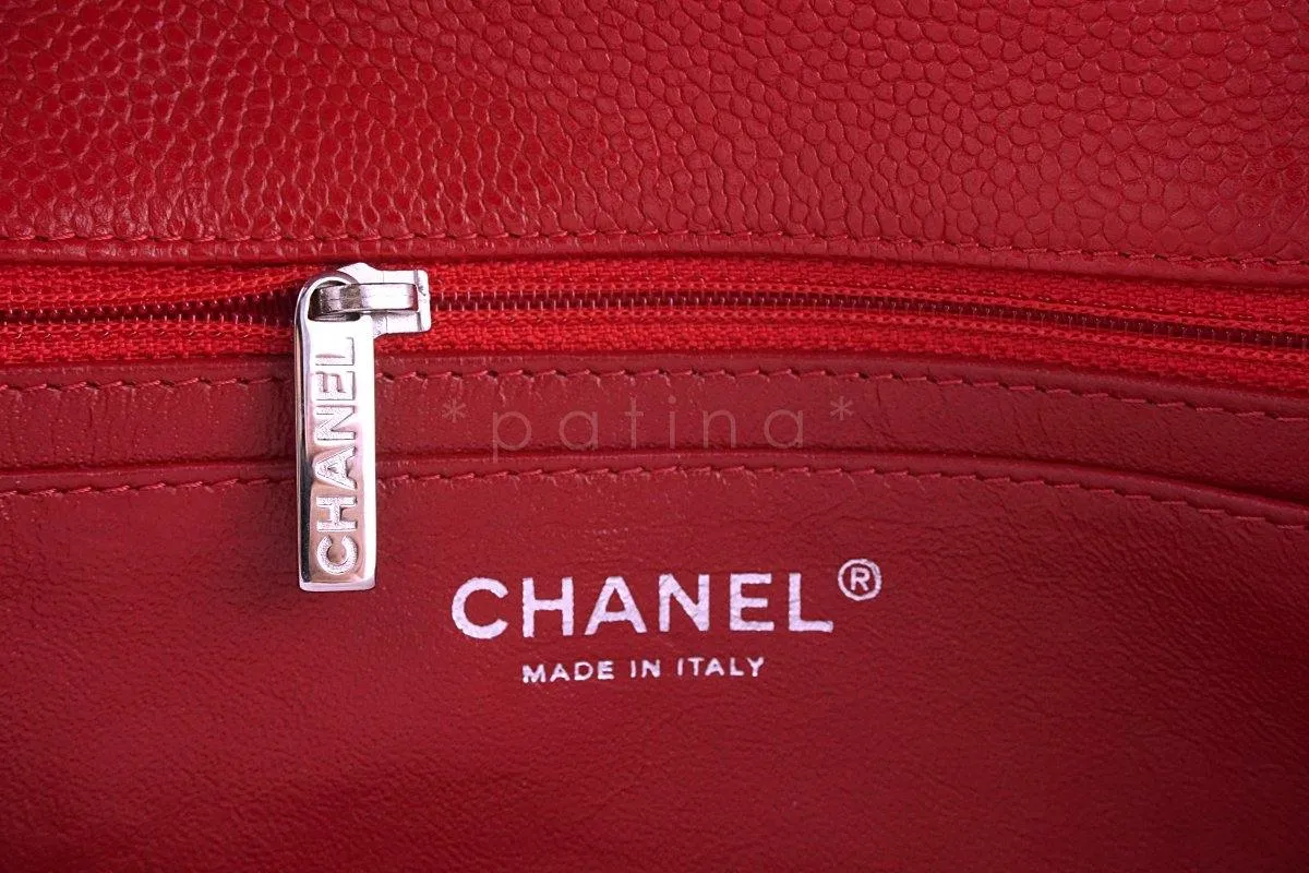 Chanel 14C Red Caviar Classic Quilted Rectangular Mini 2.55 Flap Bag SHW