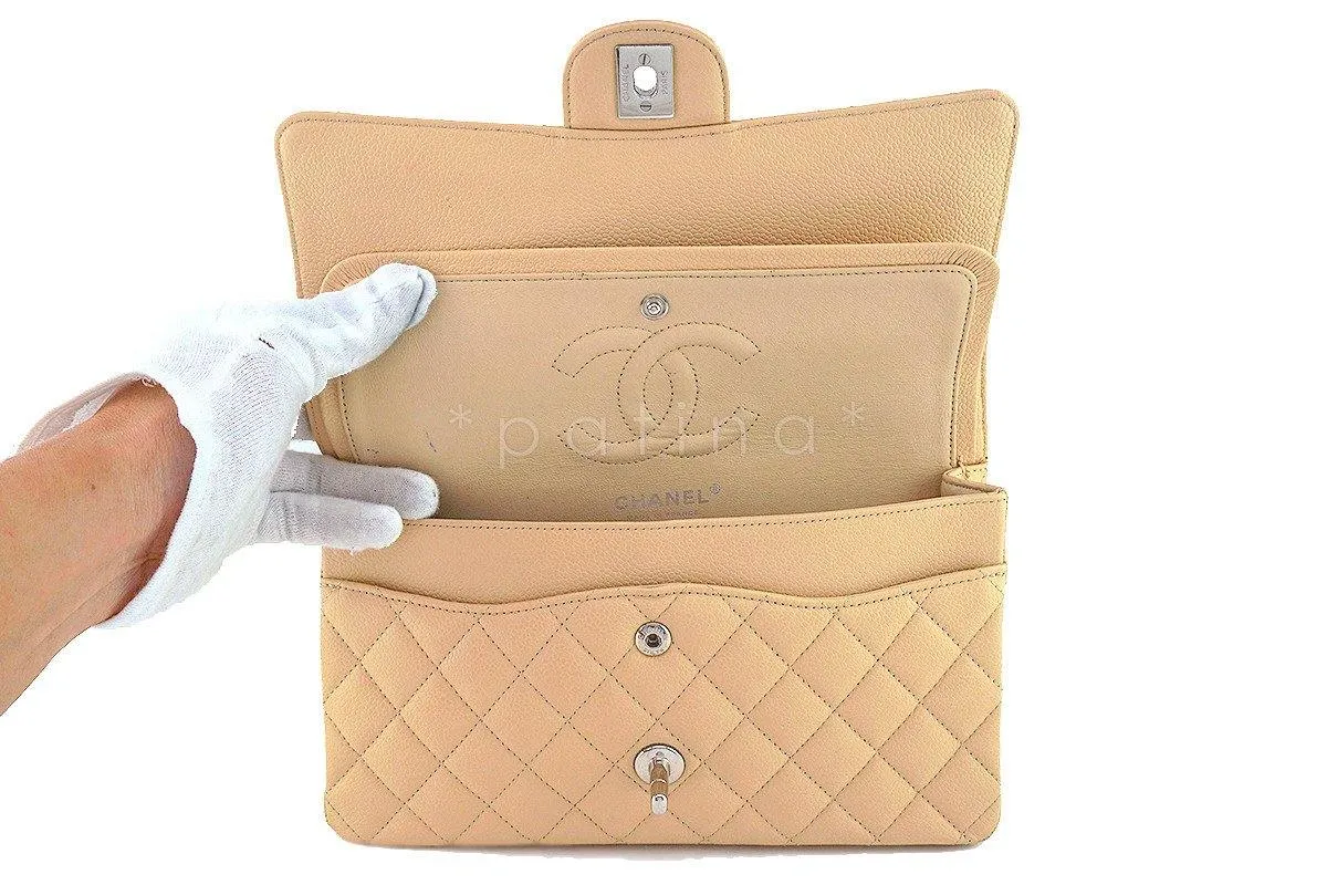 Chanel Beige Clair Caviar Medium Classic 2.55 Double Flap Bag