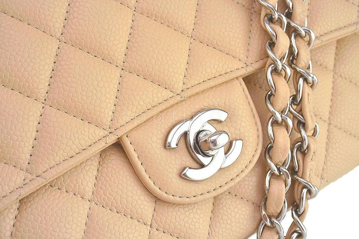 Chanel Beige Clair Caviar Medium Classic 2.55 Double Flap Bag