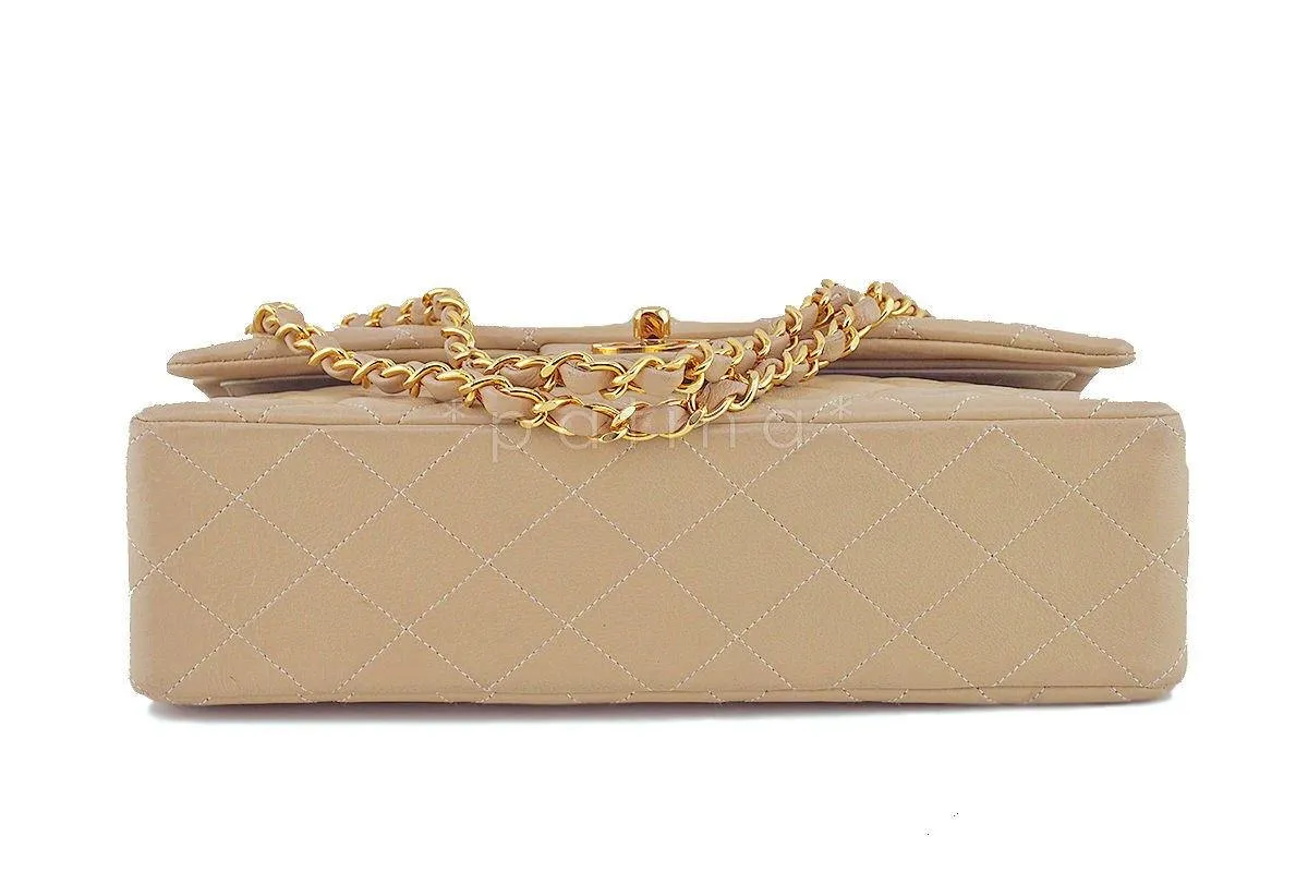Chanel Beige Lambskin Medium-Large Classic 2.55 Double Flap Bag