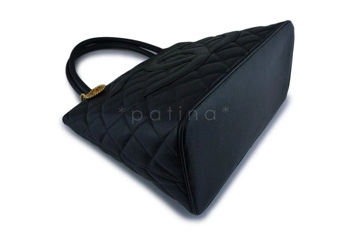 Chanel Black Caviar Classic Quilted Medallion Shopper Tote Bag GHW