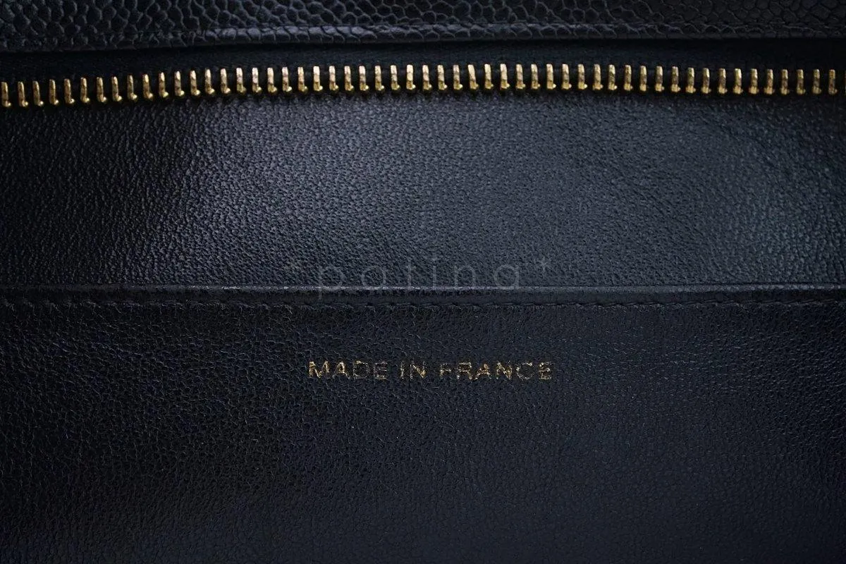 Chanel Black Caviar Classic Quilted Medallion Shopper Tote Bag GHW