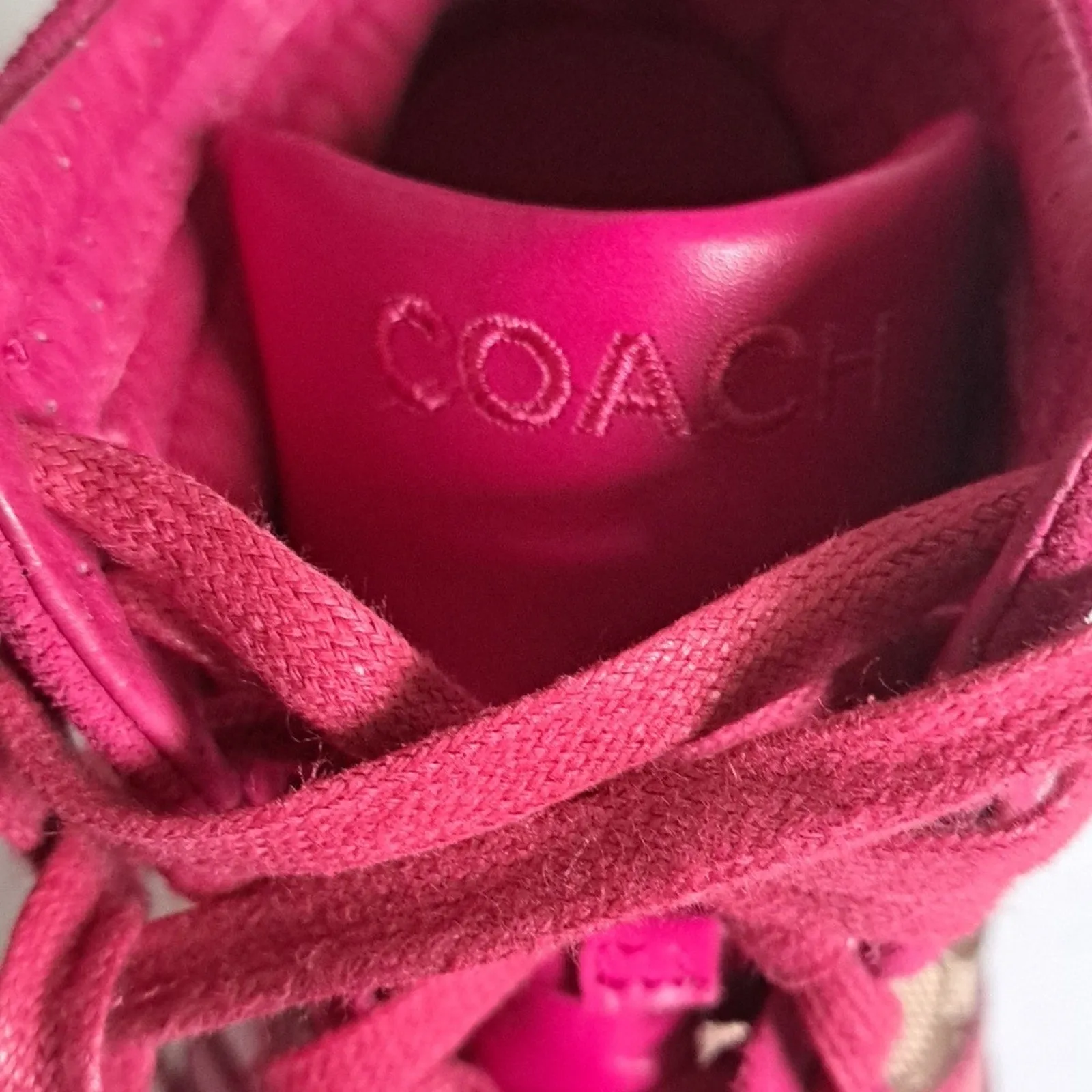 Coach Alara High Top Wedge Sneakers in Hot Pink