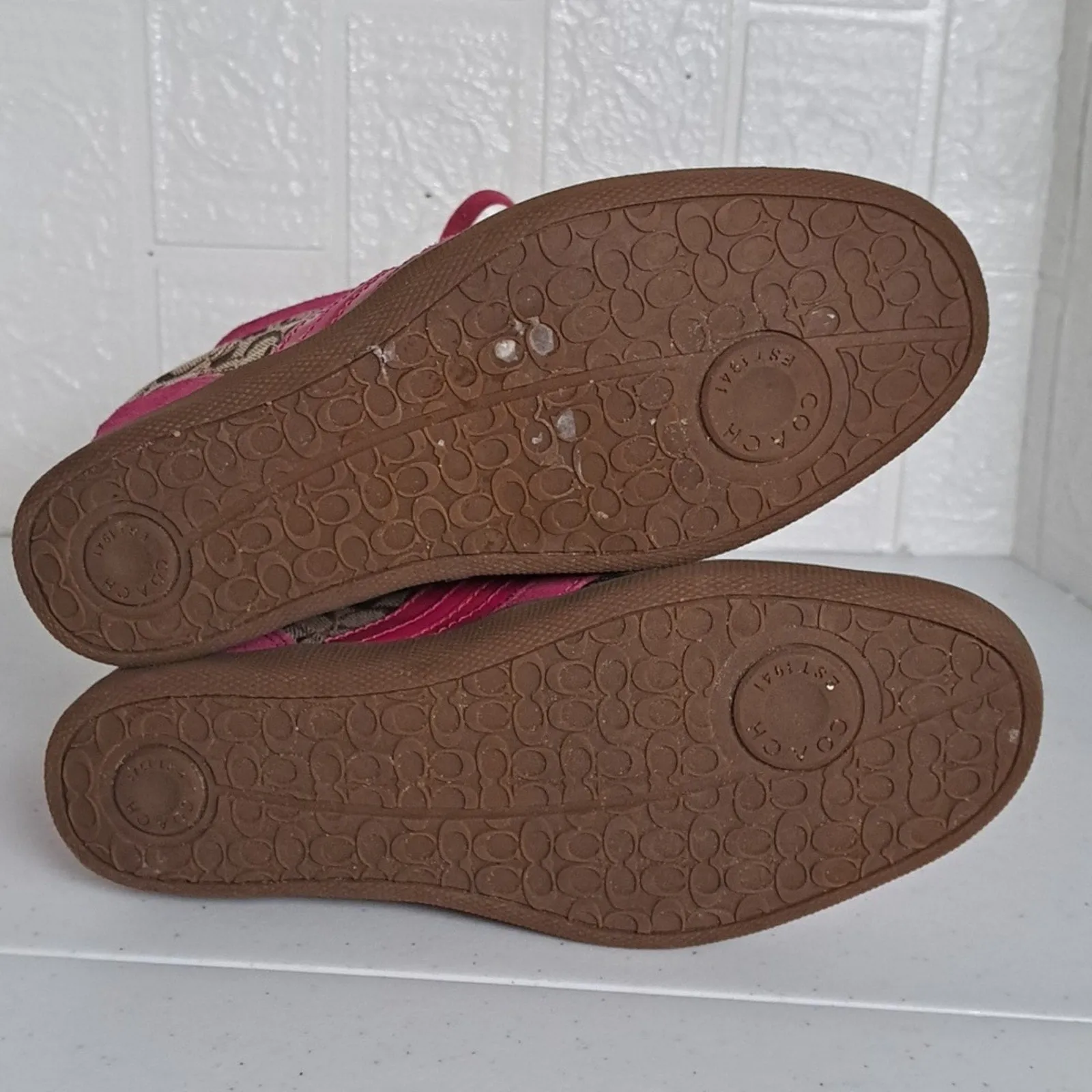 Coach Alara High Top Wedge Sneakers in Hot Pink