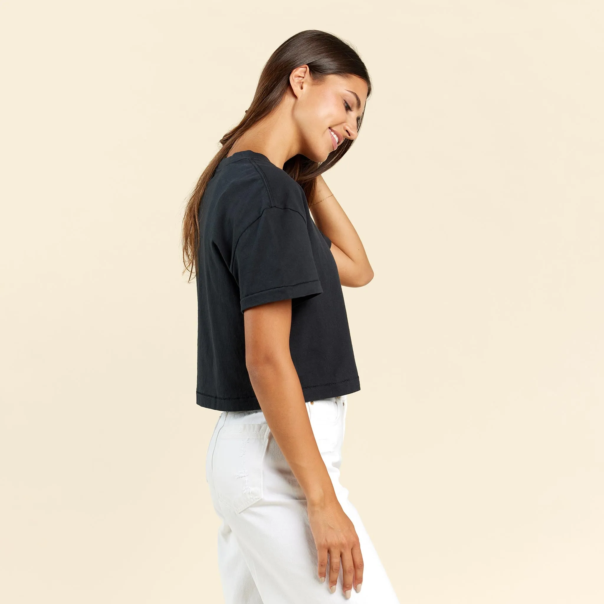 Cropped Tee | Black