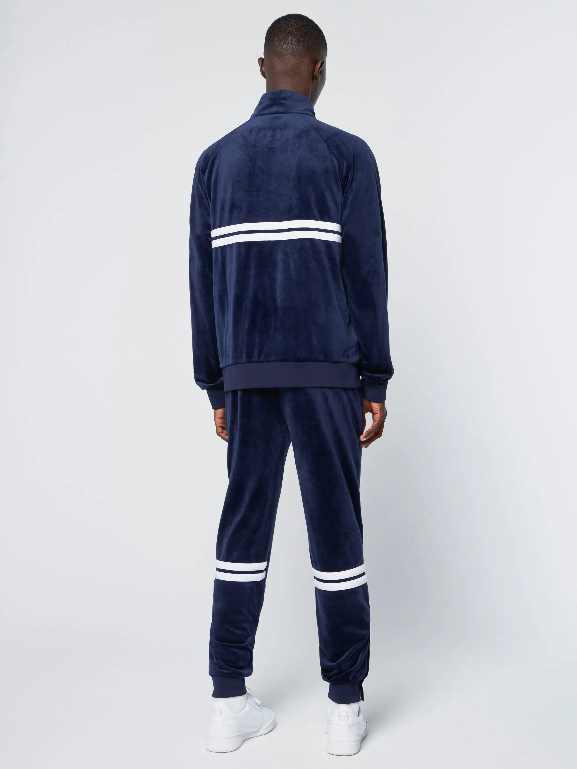 Dallas Velour Track Jacket-Maritime Blue