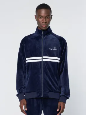Dallas Velour Track Jacket-Maritime Blue