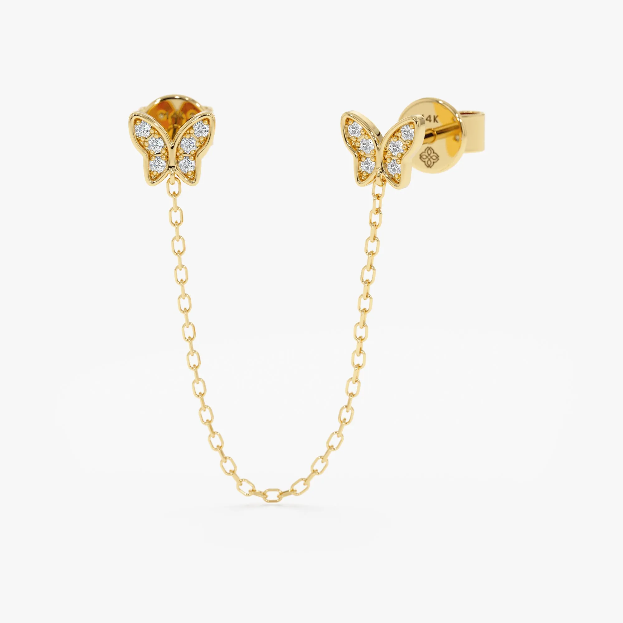 Diamond Butterfly Chain Studs, Phoebe