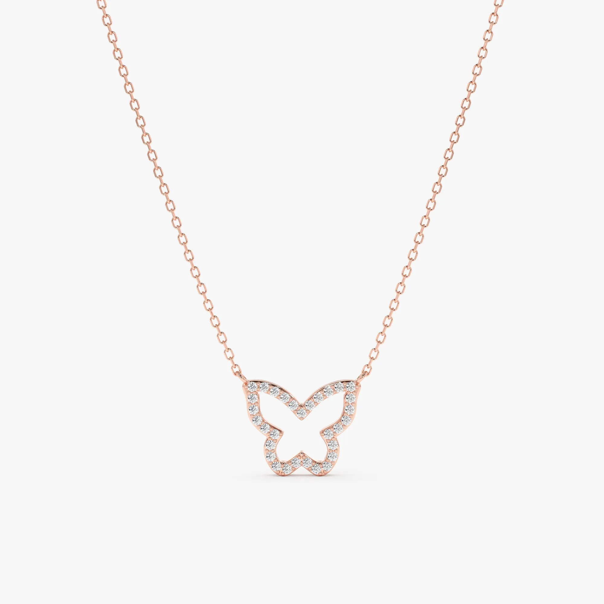 Diamond Butterfly Cutout Necklace, Asper