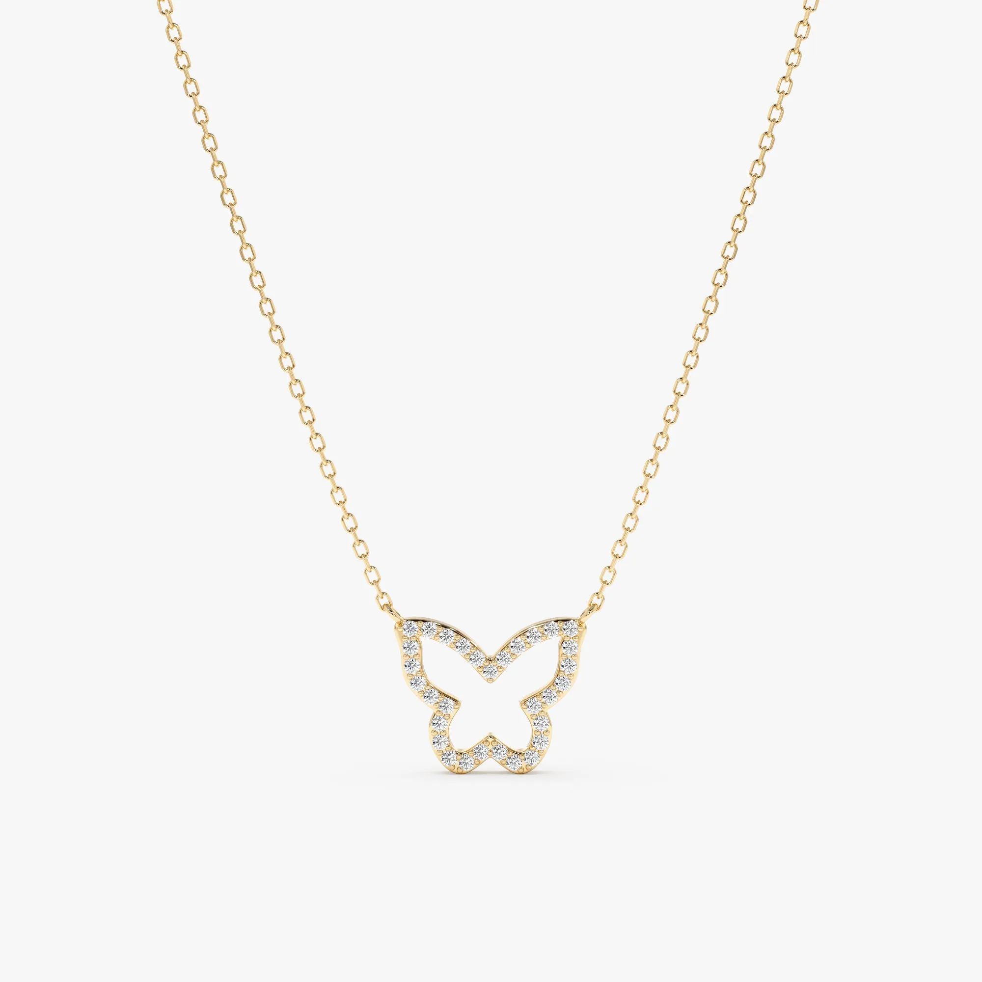 Diamond Butterfly Cutout Necklace, Asper