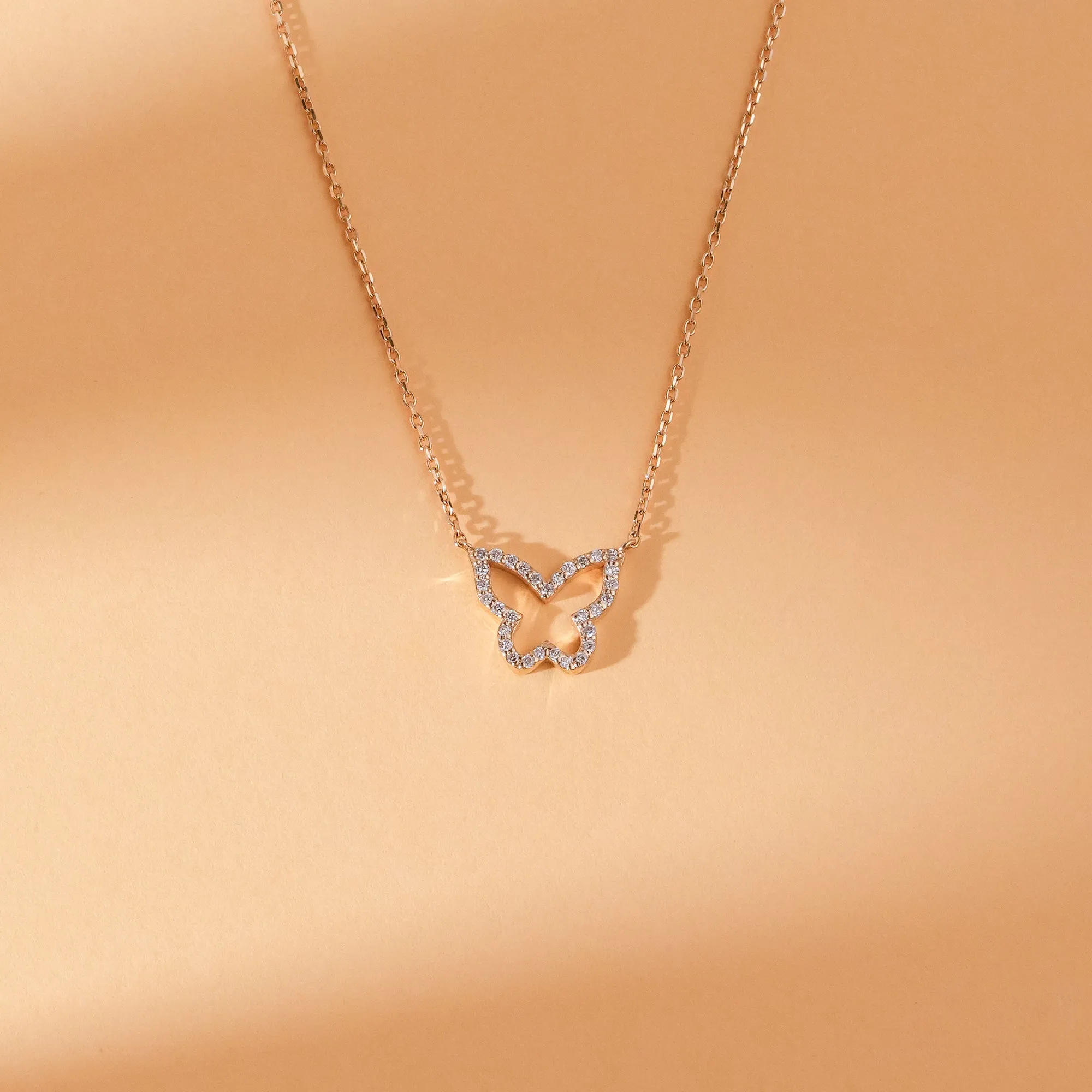 Diamond Butterfly Cutout Necklace, Asper
