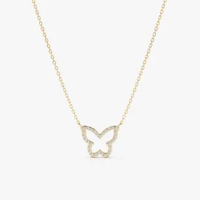 Diamond Butterfly Cutout Necklace, Asper