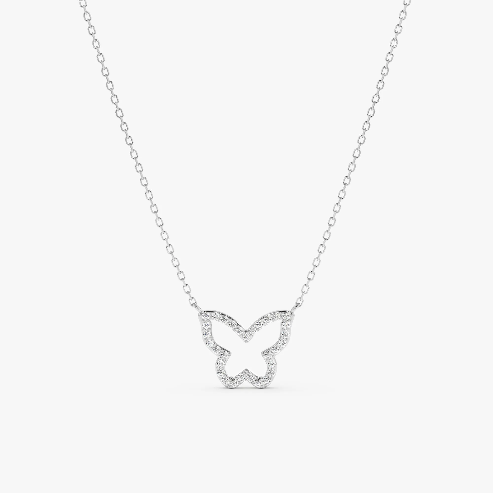 Diamond Butterfly Cutout Necklace, Asper