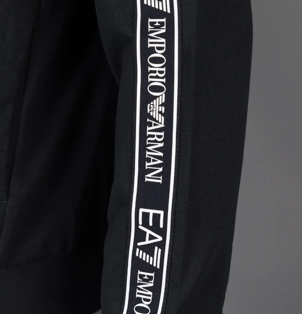EA7 Logo Series Taping Zip Up Sweatshirt Black