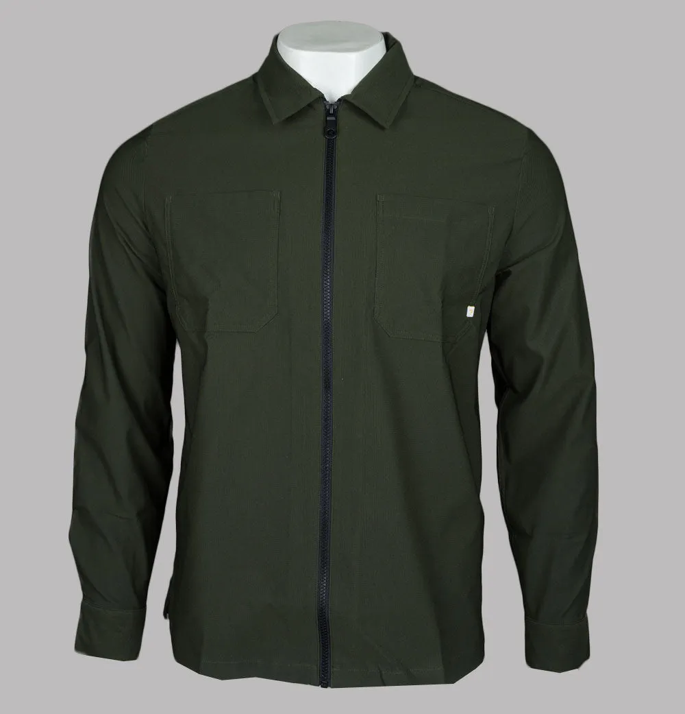 Farah Stenmark Zip Overshirt Evergreen