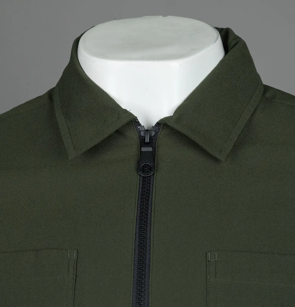 Farah Stenmark Zip Overshirt Evergreen