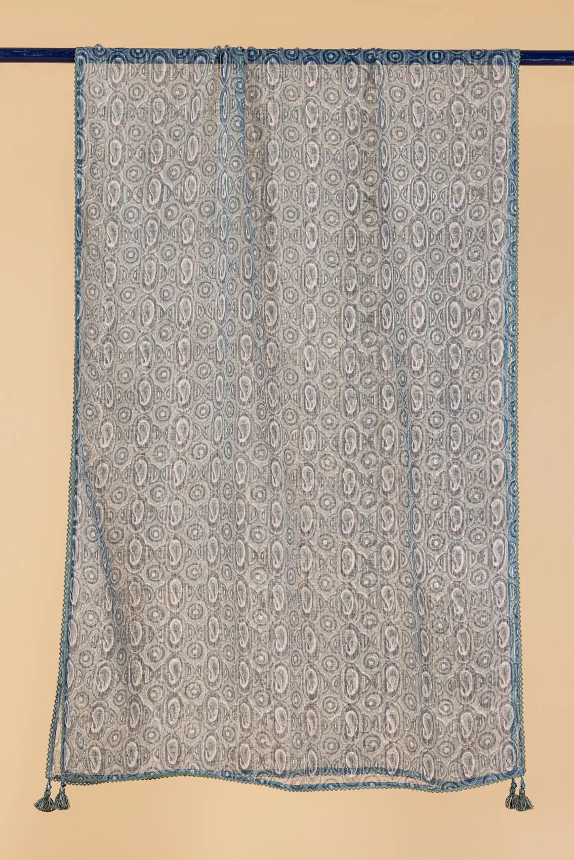 Green Paisley Block Print Dupatta