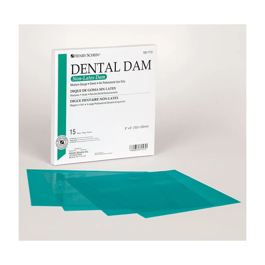 HS Latex-Free Rubber Dam 6" x 6" Standard 15/Pack