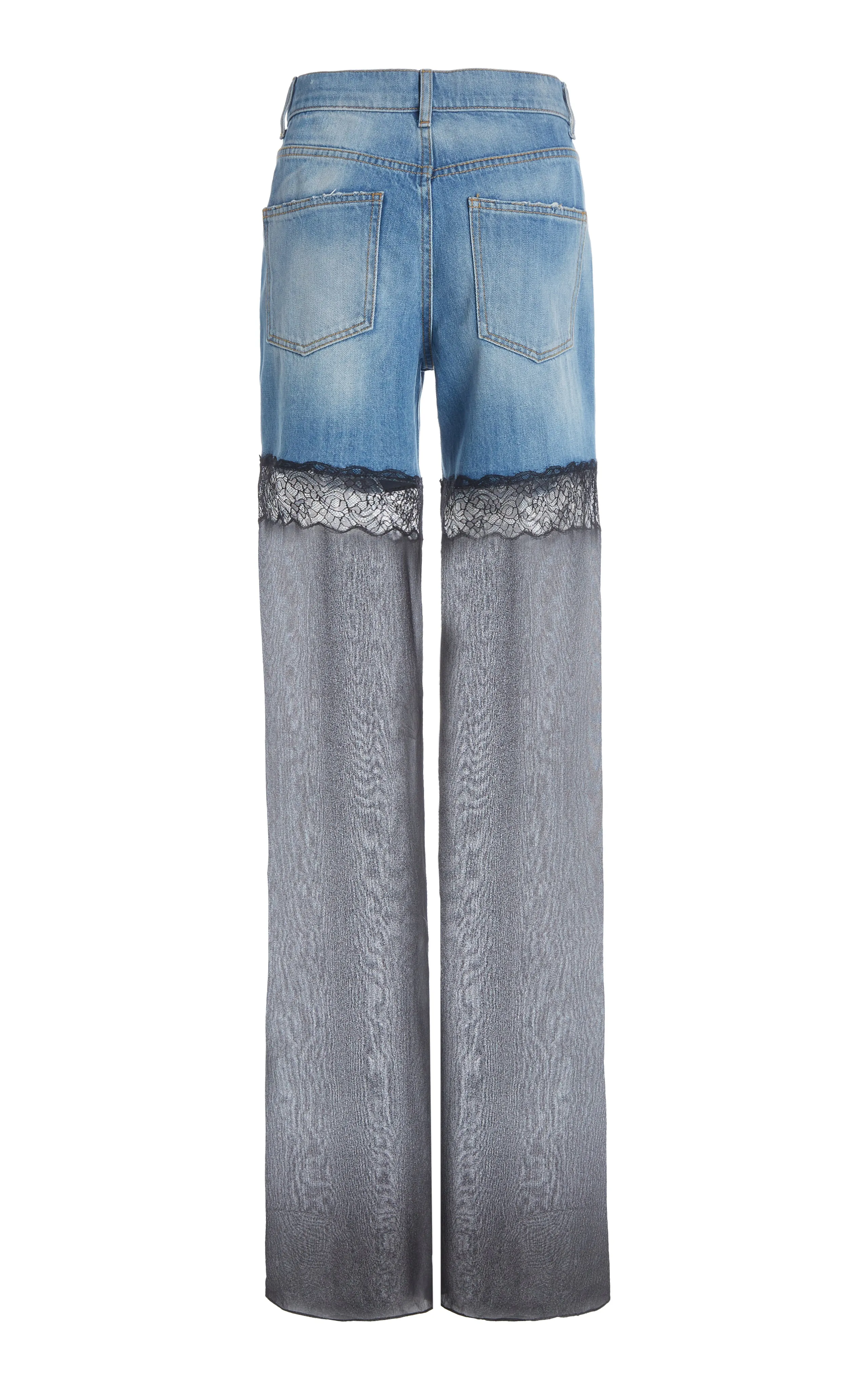 HYBRID JEANS WITH SHEER LEG