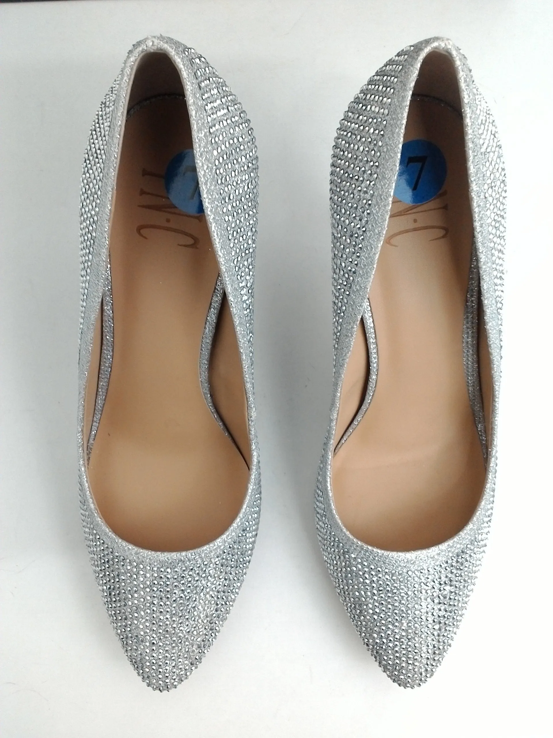 INC International Concepts Women's Zitah Silver Bling Heel Size 7 M