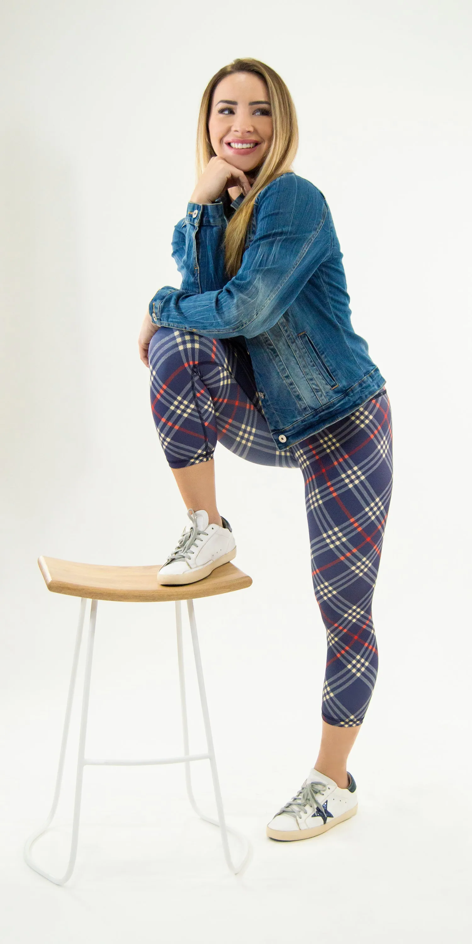 Indigo Argyle - Legging